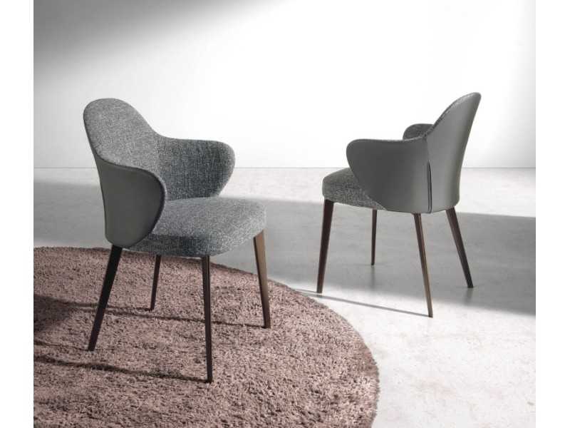 Modern design chair with dark brown stainless steel legs - PESME