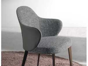 Modern design chair with dark brown stainless steel legs - PESME 2