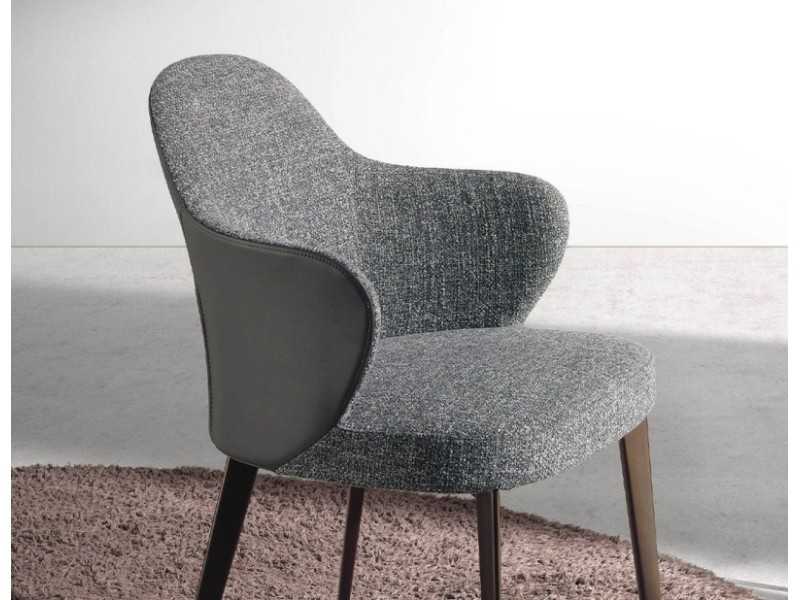 Modern design chair with dark brown stainless steel legs - PESME