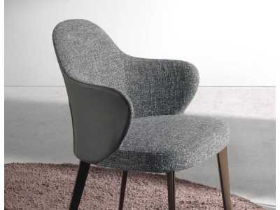 Modern design chair with dark brown stainless steel legs - PESME