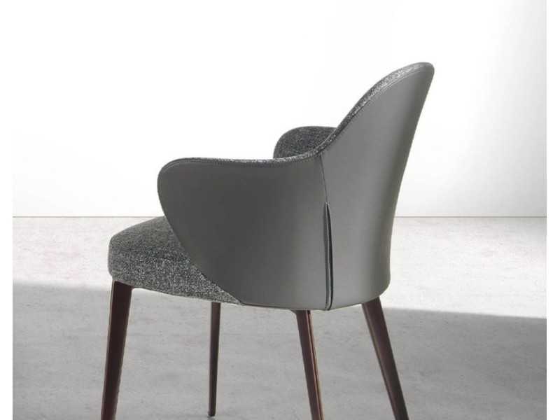 Modern design chair with dark brown stainless steel legs - PESME