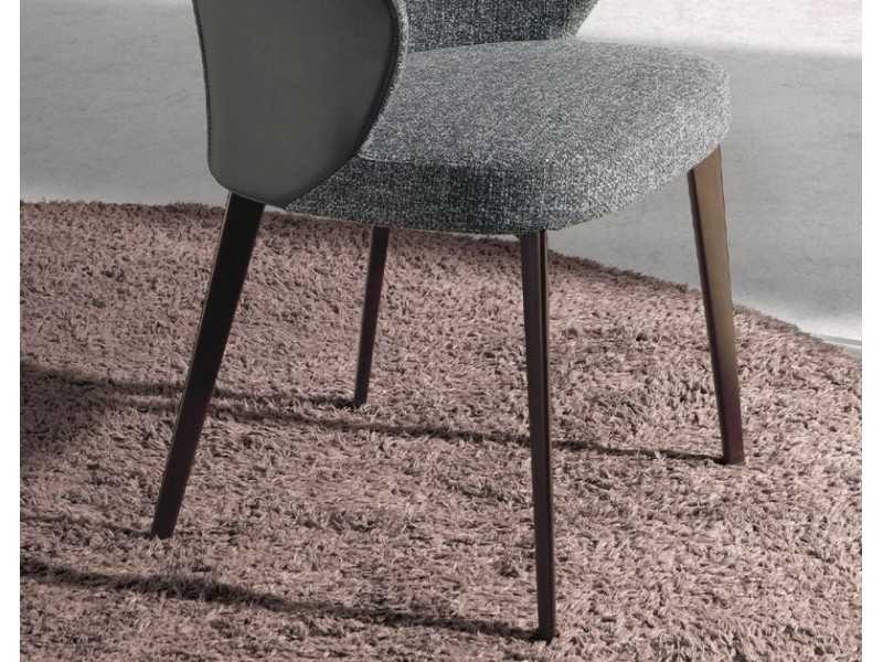 Modern design chair with dark brown stainless steel legs - PESME