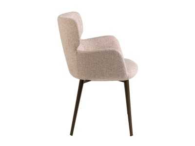 Silla con reposabrazos y patas en acero inoxidable marrón - ORLENA