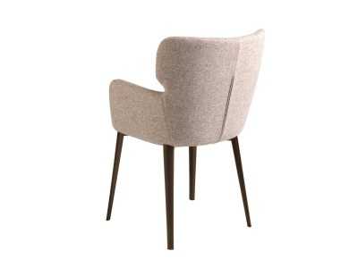 Chair with armrests and legs in brown stainless steel - ORLENA