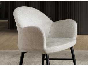 Tabouret design tapissé avec pieds en acier inoxydable noir - BERTA 2
