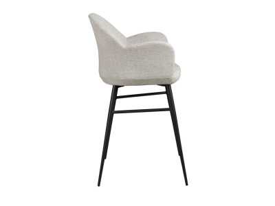 Upholstered designer stool with black stainless steel legs - BERTA Upholstered designer stool with black stainless steel legs - BERTA