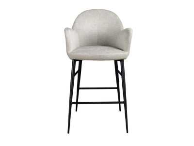 Tabouret design tapissé avec pieds en acier inoxydable noir - BERTA