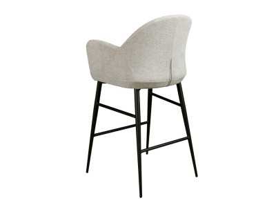 Upholstered designer stool with black stainless steel legs - BERTA Upholstered designer stool with black stainless steel legs - BERTA