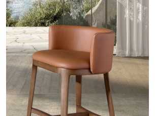 Tabouret design tapissé avec base en bois massif - ZARA 2