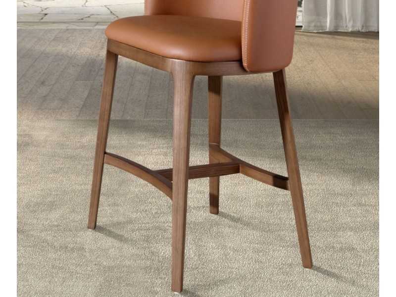 Taburete de diseño tapizado con estructura base de madera maciza - ZARA