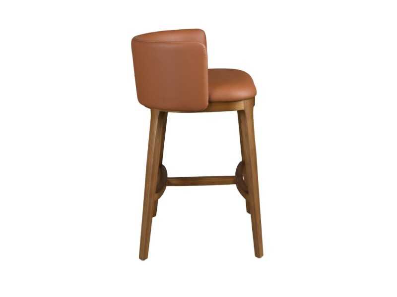 Taburete de diseño tapizado con estructura base de madera maciza - ZARA