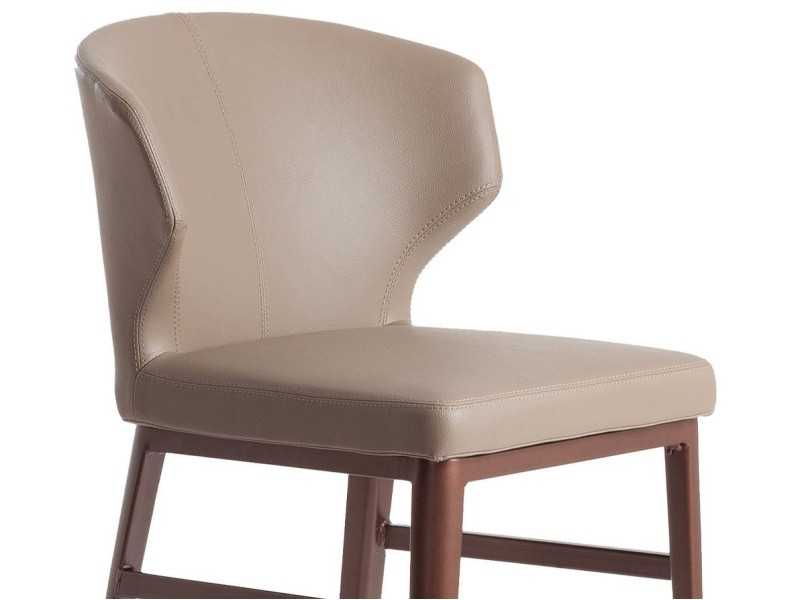 Designer stool with stainless steel structure - NAVONA