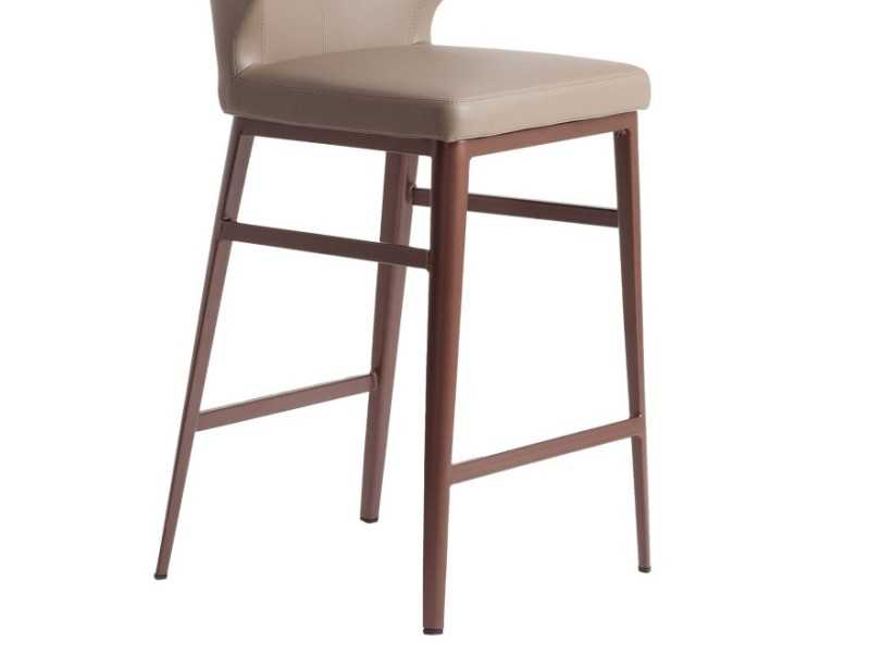 Tabouret design avec structure en acier inoxydable - NAVONA