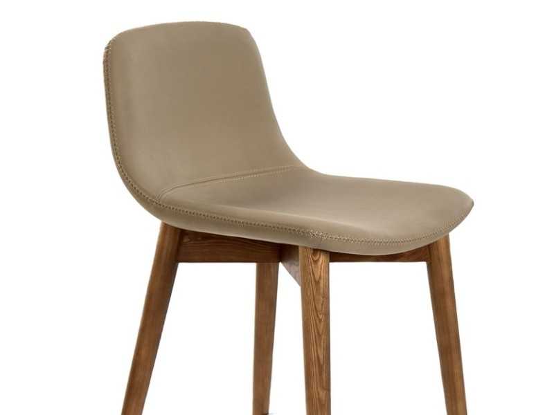 Designer stool upholstered in synthetic leather - LUMIÈRE