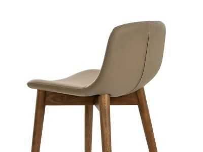 Designer stool upholstered in synthetic leather - LUMIÈRE