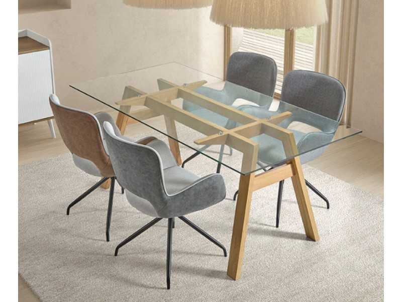 Chaise au design moderne avec pieds en acier laqué - AURA