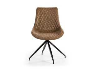 Modern design swivel chair with lacquered steel legs - ABANTI MARRÓN 2