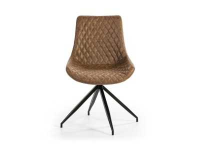 Chaise pivotante au design moderne avec pieds en acier laqué - ABANTI MARRÓN Chaise pivotante au design moderne avec pieds en acier laqué - ABANTI MARRÓN