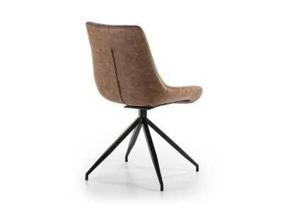 Chaise pivotante au design moderne avec pieds en acier laqué - ABANTI MARRÓN Chaise pivotante au design moderne avec pieds en acier laqué - ABANTI MARRÓN