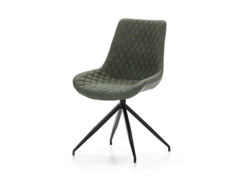 Modern design swivel chair with lacquered steel legs - ABANTI VERDE