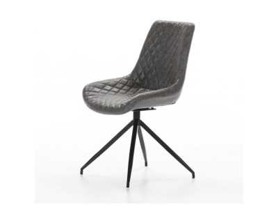 Silla giratoria de diseño moderno con patas en acero lacado - ABANTI GRIS Silla giratoria de diseño moderno con patas en acero lacado - ABANTI GRIS