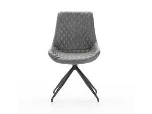 Modern design swivel chair with lacquered steel legs - ABANTI GRIS 2