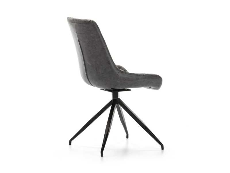 Modern design swivel chair with lacquered steel legs - ABANTI GRIS