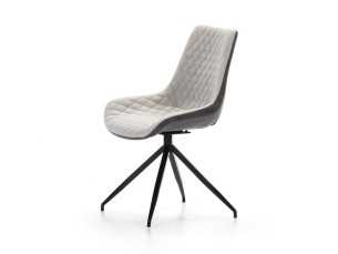Modern design swivel chair with lacquered steel legs - ABANTI COMBI B