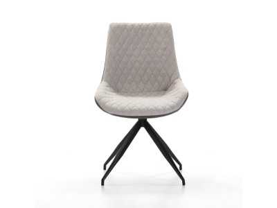Modern design swivel chair with lacquered steel legs - ABANTI COMBI B