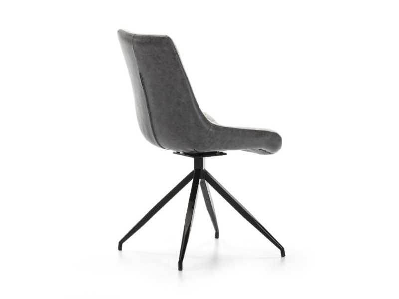 Modern design swivel chair with lacquered steel legs - ABANTI COMBI B