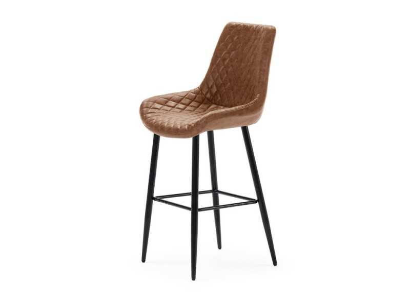 Tabouret design moderne avec pieds en acier laqué - ABANTI MARRÓN