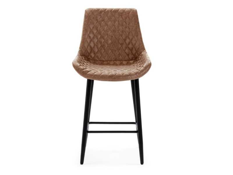 Modern design stool with lacquered steel legs - ABANTI MARRÓN