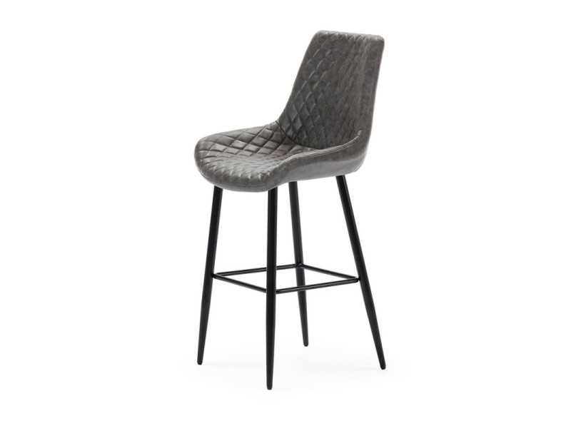 Taburete de diseño moderno con patas en acero lacado - ABANTI GRIS