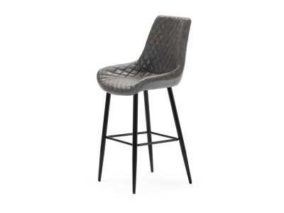 Modern design stool with lacquered steel legs - ABANTI GRIS