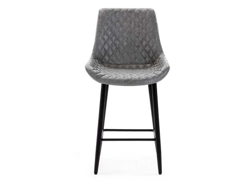 Modern design stool with lacquered steel legs - ABANTI GRIS