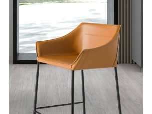 Tabouret design avec pieds en acier inoxydable noir - AMOS 2
