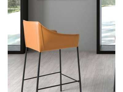 Tabouret design avec pieds en acier inoxydable noir - AMOS