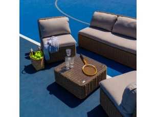 Garden set in aluminum and synthetic rattan - ABEINT 2