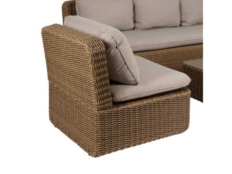 Garden set in aluminum and synthetic rattan - ABEINT
