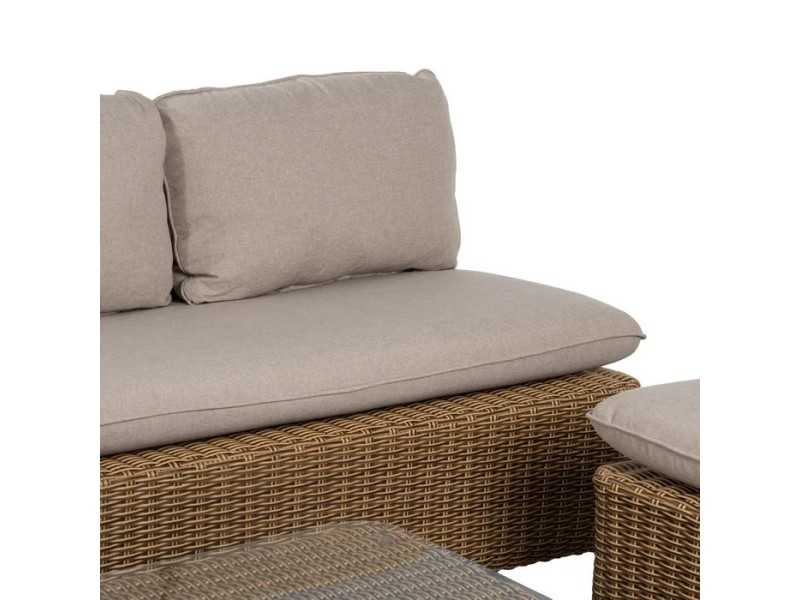 Garden set in aluminum and synthetic rattan - ABEINT