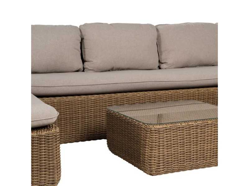 Garden set in aluminum and synthetic rattan - ABEINT