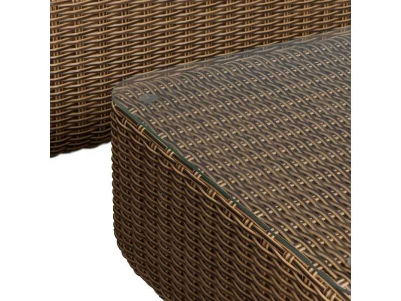 Garden set in aluminum and synthetic rattan - ABEINT