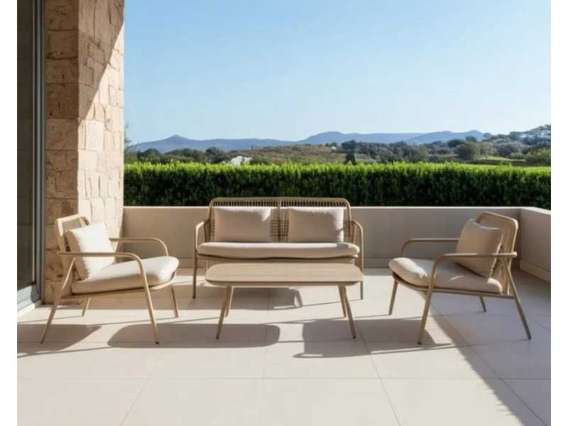 Garden set in lacquered aluminum and PE - ACCUA