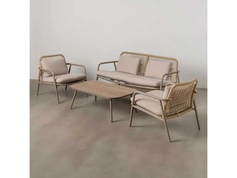 Garden set in lacquered aluminum and PE - ACCUA