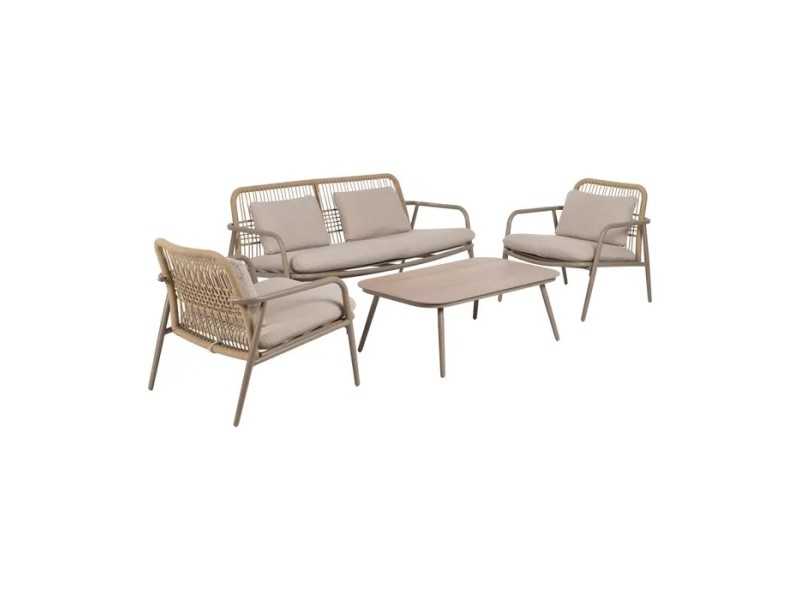 Garden set in lacquered aluminum and PE - ACCUA