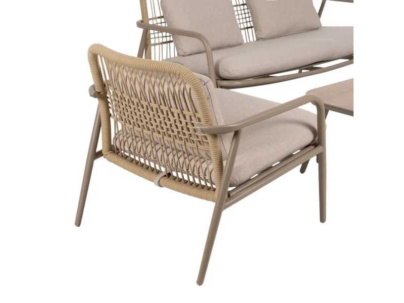 Garden set in lacquered aluminum and PE - ACCUA