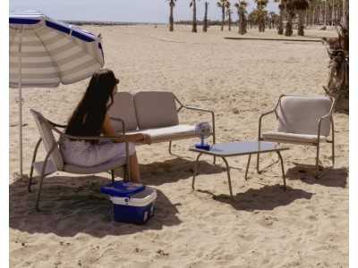 Garden set in taupe lacquered steel - ACKE TAUPE Garden set in taupe lacquered steel - ACKE TAUPE