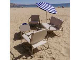 Garden set in taupe lacquered steel - ACKE TAUPE 2