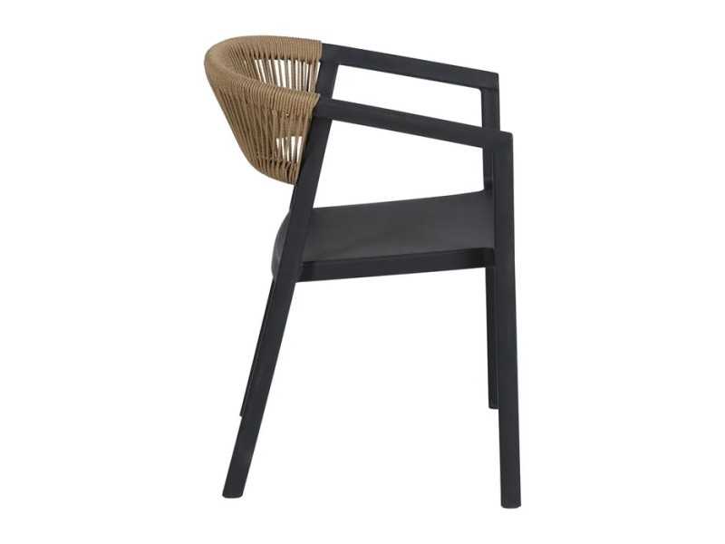 Chaise d'extérieur en polypropylène - SOMMER ANTRACITA