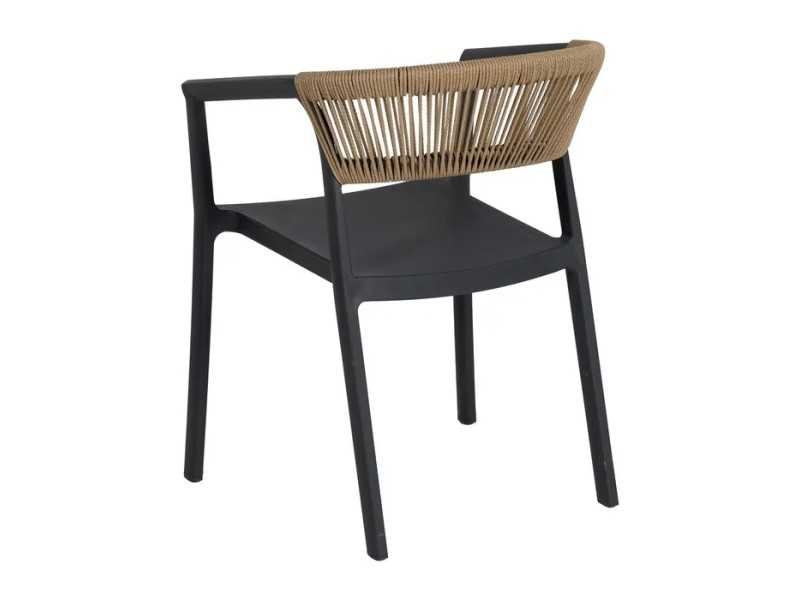 Chaise d'extérieur en polypropylène - SOMMER ANTRACITA